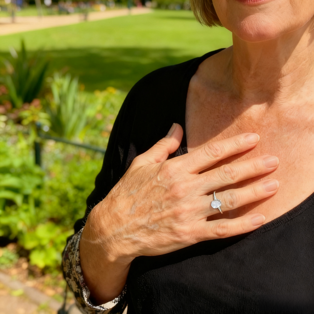 Lunar Serenity- Moonstone Ring